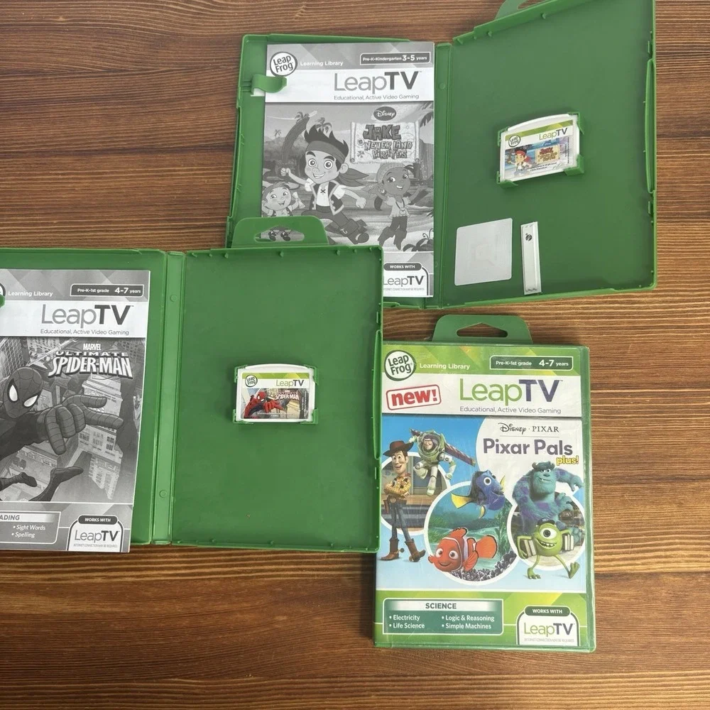 LeapFrog LeapTV Educational Video Gaming System Bundle w/ 3 Games Tested